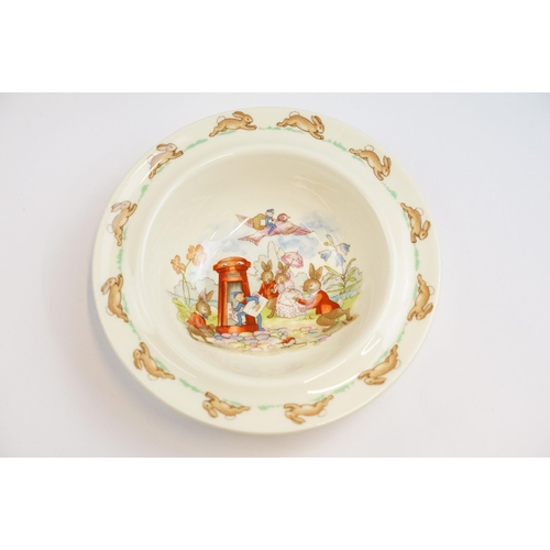 25 - Selection Royal Doulton Bunnykins bone china tableware to include two plates, side plate, saucer, tw... 