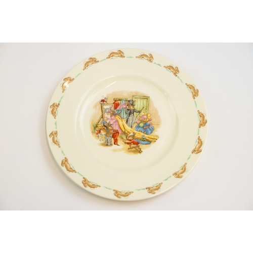 25 - Selection Royal Doulton Bunnykins bone china tableware to include two plates, side plate, saucer, tw... 