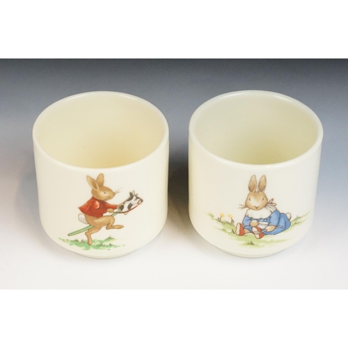 25 - Selection Royal Doulton Bunnykins bone china tableware to include two plates, side plate, saucer, tw... 