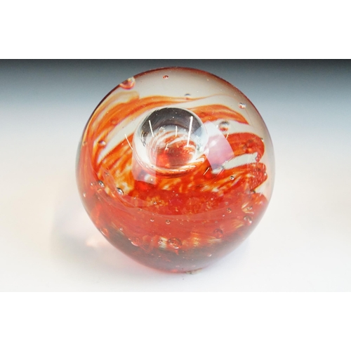 29 - Collection of ten large coloured glass paperweights