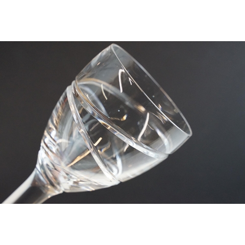 33 - Jasper Conran Stuart crystal spiral design wine glasses, H 25cm