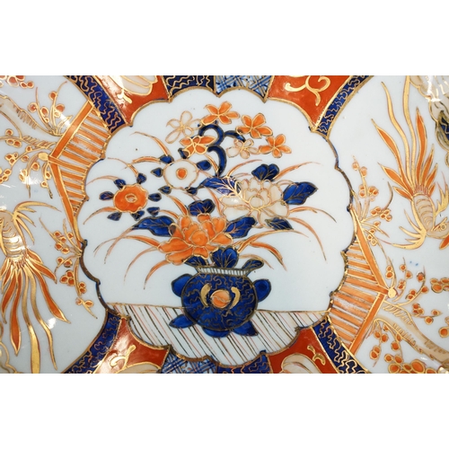 42 - Collection of plates to include a late 19th century Imari enamelled and gilded charger plate, diamet... 