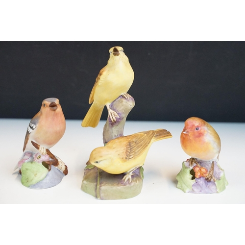 43 - Collection of Royal Worcester bird figurines to include Coal tits, Chaffinch, Gold crest, Robin, Mar... 