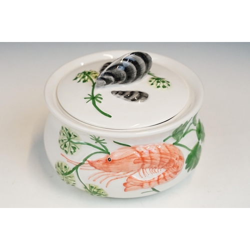 47 - RC Portugal hand painted Lobster lidded tureen soup pot, diameter 33cm together with large serving p... 