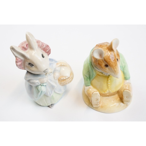 60 - Selection of Beatrix Potter figurines to include large Benjamin Bunny and Mrs Tiggy Winkle examples ... 