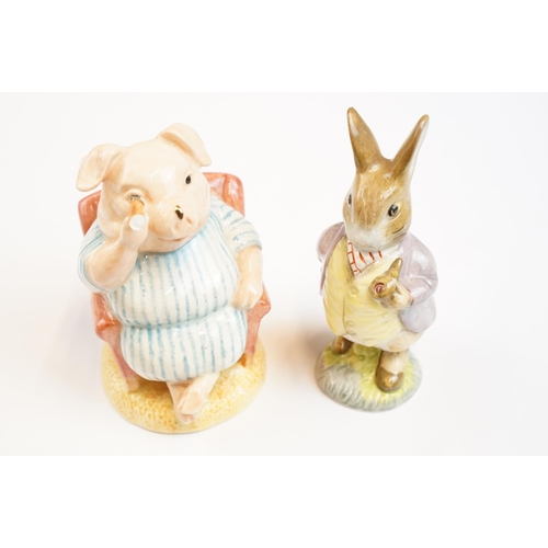 60 - Selection of Beatrix Potter figurines to include large Benjamin Bunny and Mrs Tiggy Winkle examples ... 