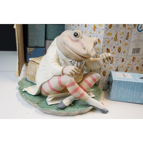 67 - Large selection of boxed Beatrix Potter figurines to include Border Fine Arts large Mr Jeremy Fisher... 