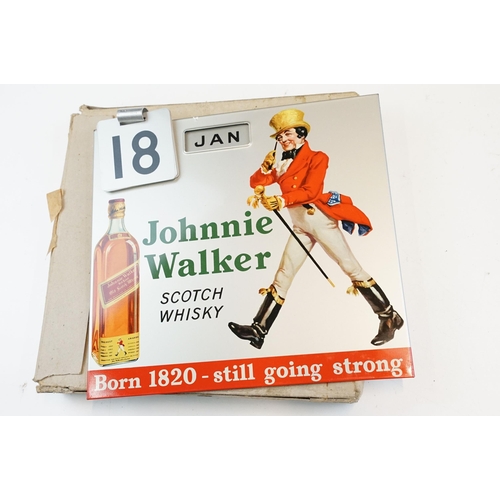 320 - Selection of vintage items to include large Beefeater gin coasters, Johnnie Walker Scotch Whisky cal... 