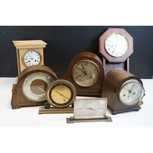 325 - Selection of clocks to include Smiths Art Deco and Westminster chimes examples etc, AF (1 box)