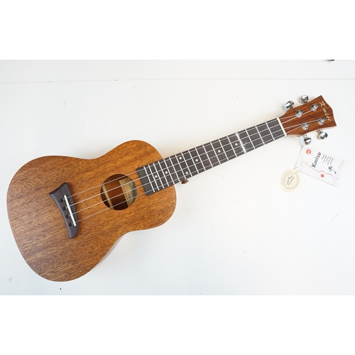 337 - Kmise mahogany Ukulele, Model number MI0596, 62cm together with Thomann stands