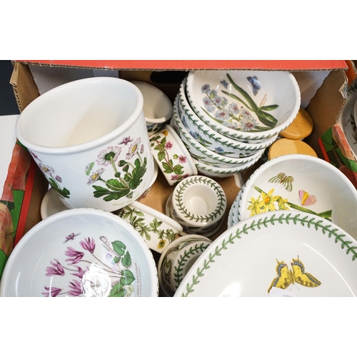 81 - Large collection of Portmeirion Botanic Garden items to include four vases, wash bowl and jug, coffe... 