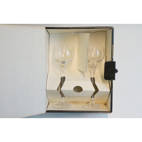 85 - Selection of Orrefors boxed glasses to include white wine, liqueur and claret