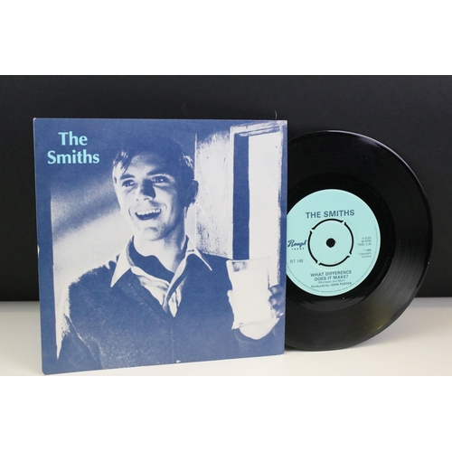 19 - Vinyl -  9 The Smiths original UK 1st pressing 7” singles on Rough Trade Records to include: What Di... 