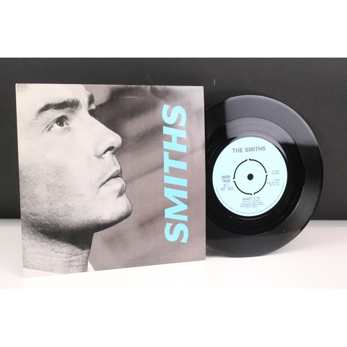 19 - Vinyl -  9 The Smiths original UK 1st pressing 7” singles on Rough Trade Records to include: What Di... 