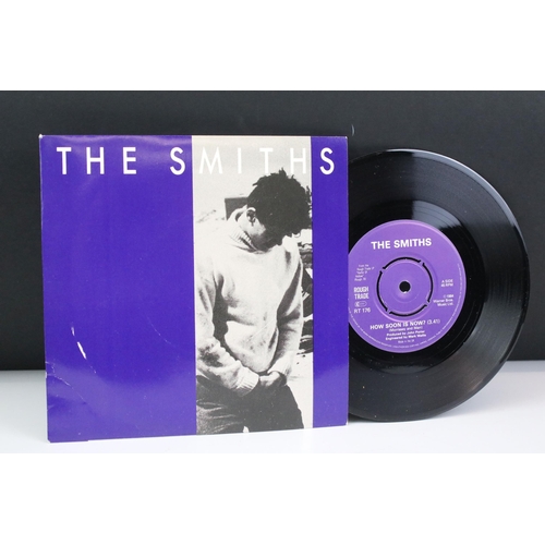 19 - Vinyl -  9 The Smiths original UK 1st pressing 7” singles on Rough Trade Records to include: What Di... 