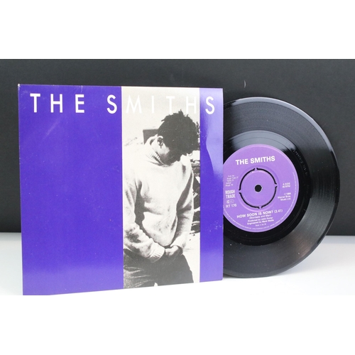 19 - Vinyl -  9 The Smiths original UK 1st pressing 7” singles on Rough Trade Records to include: What Di... 