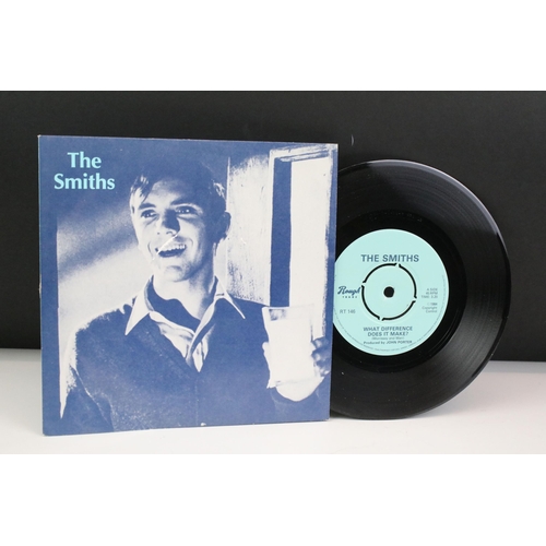 19 - Vinyl -  9 The Smiths original UK 1st pressing 7” singles on Rough Trade Records to include: What Di... 