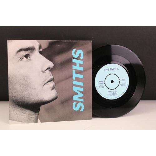 19 - Vinyl -  9 The Smiths original UK 1st pressing 7” singles on Rough Trade Records to include: What Di... 