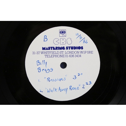 46 - Vinyl / Acetates - 2 Acetates and 7 x 7” singles to include: Billy Bragg – Levi Stubbs’ Tears / Russ... 