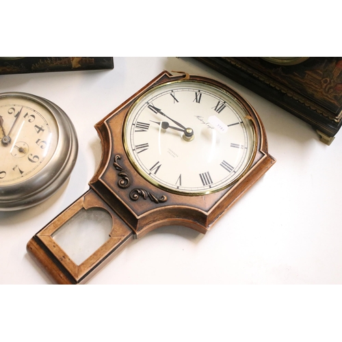 356 - Assorted clocks to include History craft, Smith Electric Art Deco mantle clock, large stopwatch, nov... 