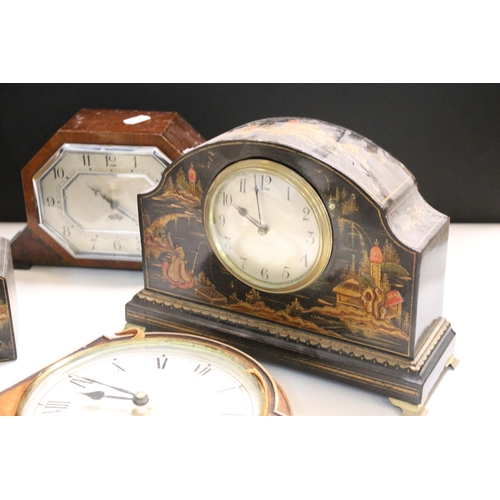 356 - Assorted clocks to include History craft, Smith Electric Art Deco mantle clock, large stopwatch, nov... 