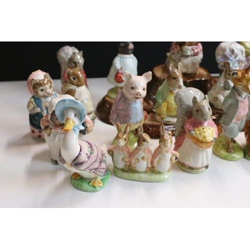 86 - Collection of Beatrix Potter Beswick figurines to include Benjamin Bunny, Mrs Tiggy-Winkle, Squirrel... 