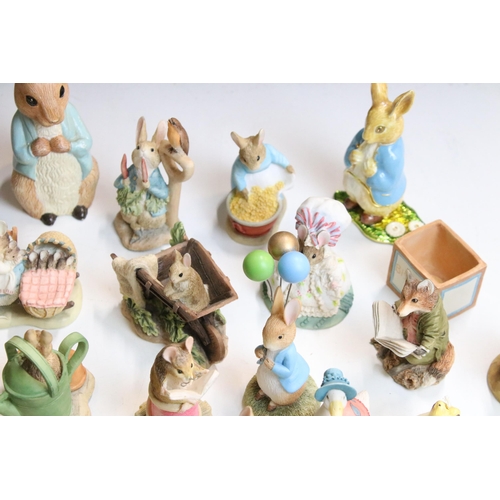 87 - Assortment of Beatrix Potter figurines to include Border Fine Arts examples, Peter Rabbit running, G... 