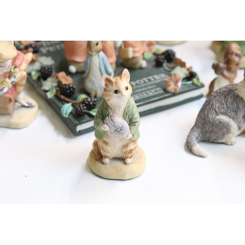 87 - Assortment of Beatrix Potter figurines to include Border Fine Arts examples, Peter Rabbit running, G... 