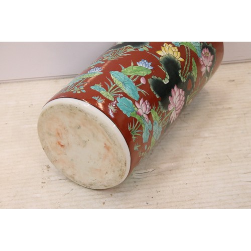 323 - Hand-painted ceramic stick / umbrella stand, 48cm high