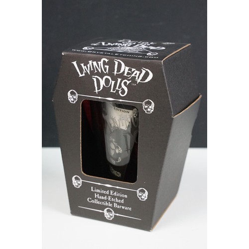 1447A - Five boxed Living Dead Dolls Ltd edn (502/666) Hand Etched Collectible Barware Series I featuring Sa... 