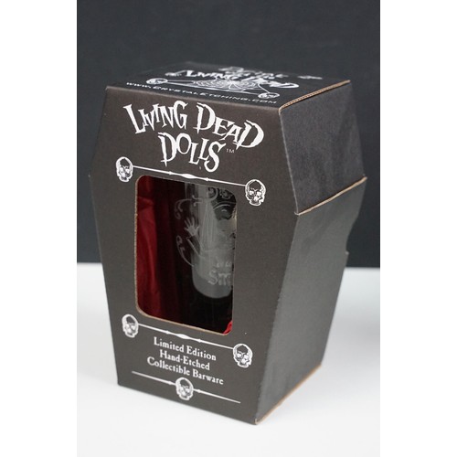 1447A - Five boxed Living Dead Dolls Ltd edn (502/666) Hand Etched Collectible Barware Series I featuring Sa... 