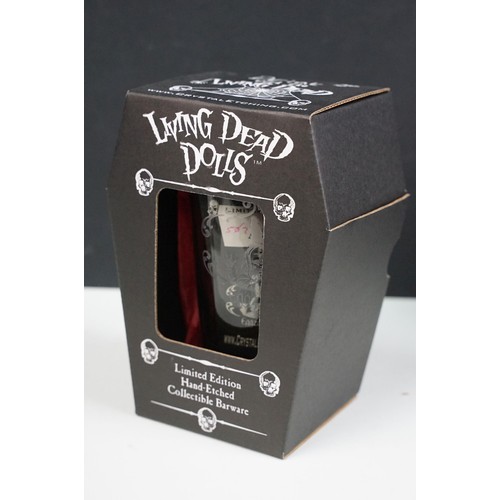 1447A - Five boxed Living Dead Dolls Ltd edn (502/666) Hand Etched Collectible Barware Series I featuring Sa... 