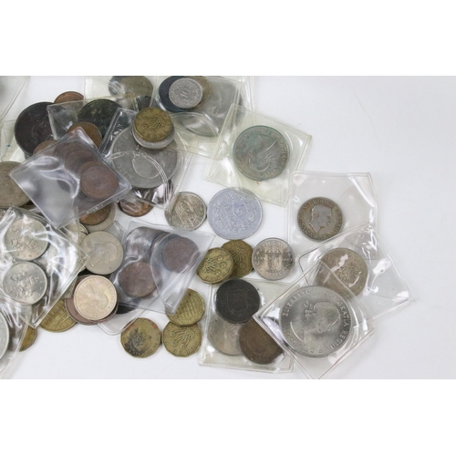 3 - A mixed collection of British pre decimal and world coins to include 18th and 19th century examples ... 