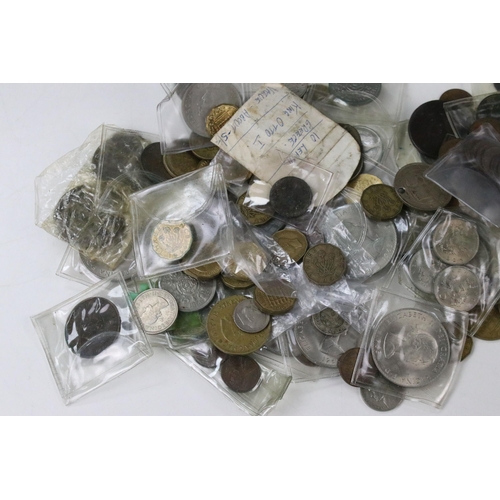 3 - A mixed collection of British pre decimal and world coins to include 18th and 19th century examples ... 