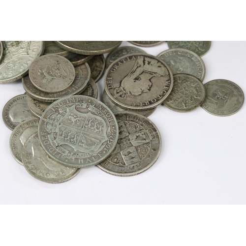 4 - A good collection of British pre decimal silver coins, includes pre 1920 and pre 1947 examples with ... 