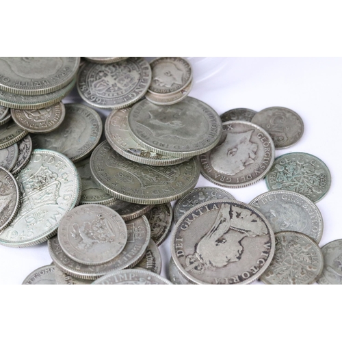 4 - A good collection of British pre decimal silver coins, includes pre 1920 and pre 1947 examples with ... 