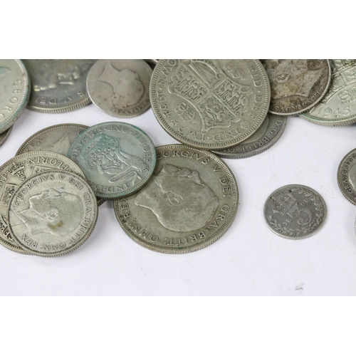 4 - A good collection of British pre decimal silver coins, includes pre 1920 and pre 1947 examples with ... 