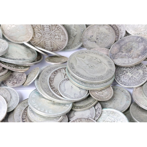 4 - A good collection of British pre decimal silver coins, includes pre 1920 and pre 1947 examples with ... 