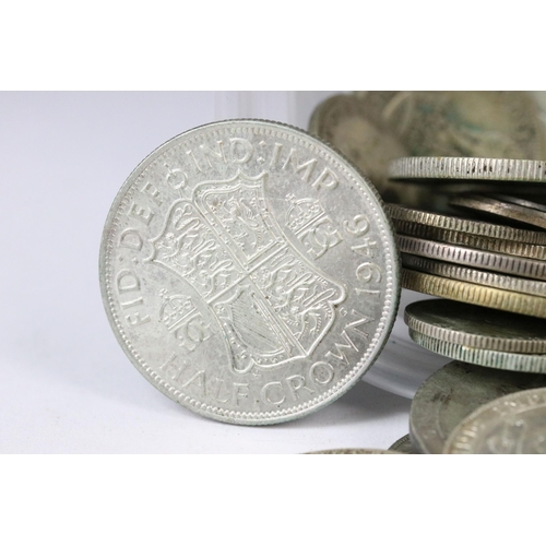 4 - A good collection of British pre decimal silver coins, includes pre 1920 and pre 1947 examples with ... 