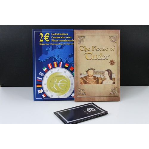 71 - Two coin collectors sets to include 'The House of Tudor' and the 2 Euro commemorative coin set, both... 