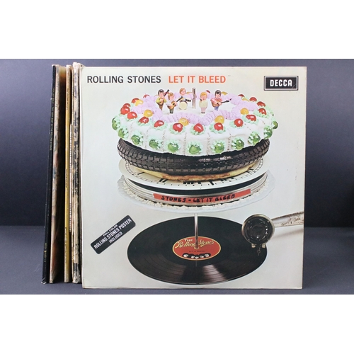 125 - Vinyl - 8 Rolling Stones LPs to include Let It Bleed x 2 (both with stickers, one with poster), Exil... 