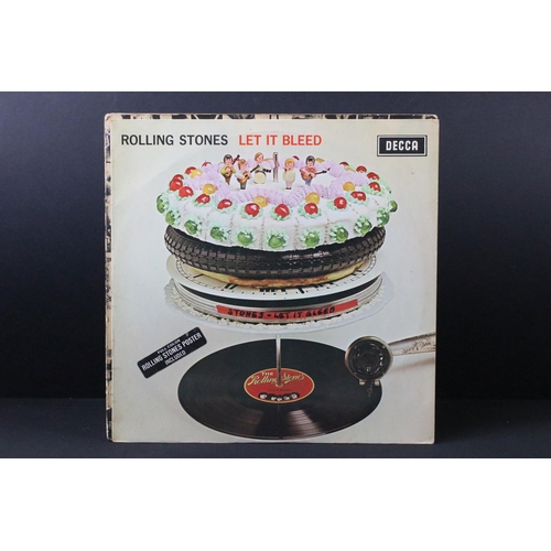 125 - Vinyl - 8 Rolling Stones LPs to include Let It Bleed x 2 (both with stickers, one with poster), Exil... 