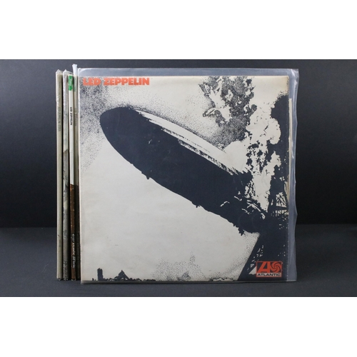 129 - Vinyl - 5 Led Zeppelin LPs to include I (plum Atlantic, grey strip at bottom of sleeve), II x 2 (one... 