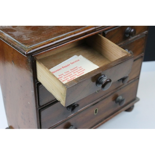 103 - 19th Century mahogany apprentice piece chest of drawers having two over three drawer configuration r... 