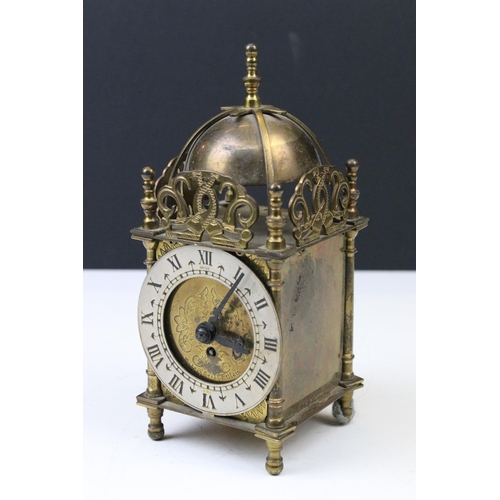 105 - Group of three graduating 19th Century / early 20th Century brass lantern clocks, largest having a m... 