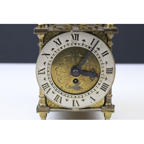 105 - Group of three graduating 19th Century / early 20th Century brass lantern clocks, largest having a m... 