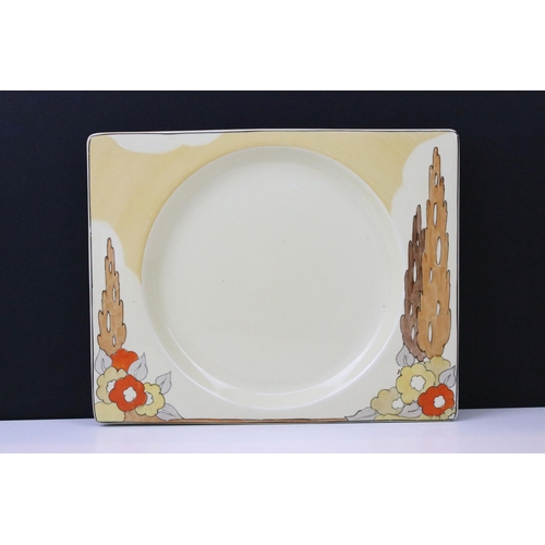 14 - Clarice Cliff Royal Staffordshire ware 'The Biarritz' large rectangular dish and small rectangular d... 