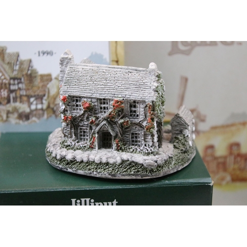 22 - Twelve Lilliput Lane cottages, eight boxed with deeds including St Joseph School, Anne Hathaway’s co... 