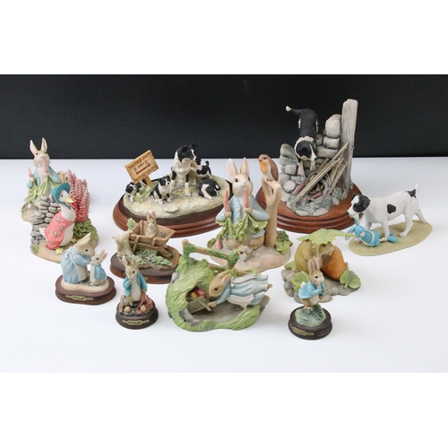 30 - Collection of Border Fine Arts Peter Rabbit figurines to include Peter Rabbit in Wheelbarrow, Peter ... 