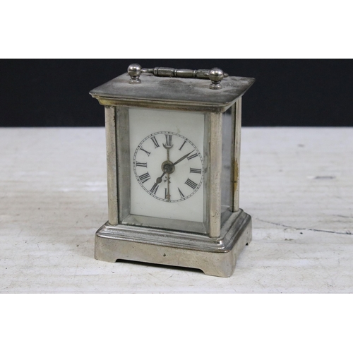 379 - Four vintage carriage clocks to include a wooden cased example and an Acctim scenic Matthew Norman s... 